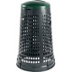 Trespolo portasacco in plastica col. grigio c. coperchio VERDE cap. 110 l