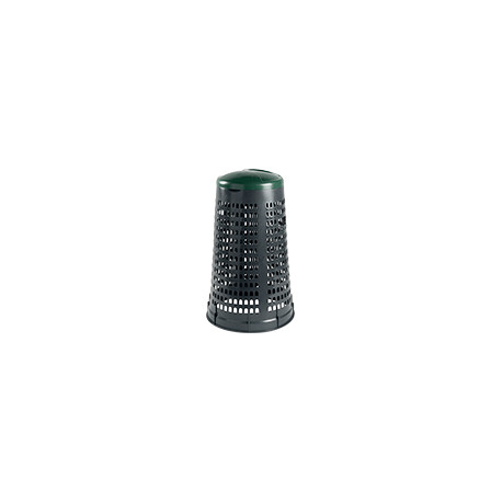 Trespolo portasacco in plastica col. grigio c. coperchio VERDE cap. 110 l
