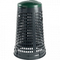 Trespolo portasacco in plastica col. grigio c. coperchio VERDE cap. 110 l