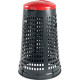 Trespolo portasacco in plastica col. grigio c. coperchio ROSSO cap. 110 l