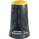 Trespolo portasacco in plastica col. grigio c. coperchio GIALLO cap. 110l