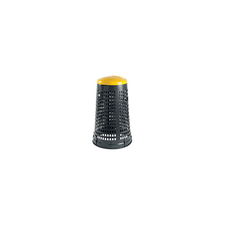 Trespolo portasacco in plastica col. grigio c. coperchio GIALLO cap. 110l