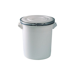 Bidone bianco c. chiusura anello acc. zinc. 75l id. industria alimentare