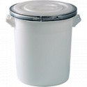 Bidone bianco c. chiusura anello acc. zinc. 75l id. industria alimentare