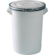 Bidone bianco c. chiusura anello acc. zinc. 100l id. industria alimentare