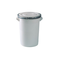 Bidone bianco c. chiusura anello acc. zinc. 100l id. industria alimentare