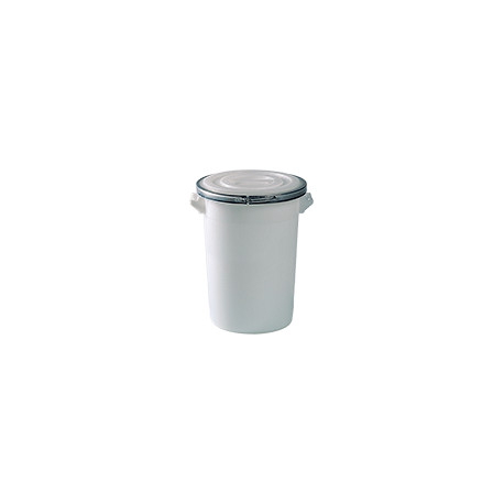 Bidone bianco c. chiusura anello acc. zinc. 100l id. industria alimentare