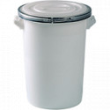 Bidone bianco c. chiusura anello acc. zinc. 100l id. industria alimentare