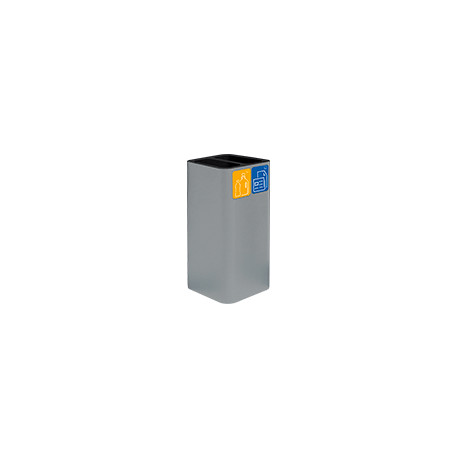 Gettacarta da pavimento 100lt grigio,cover doppia + kit 5 pittogrammi