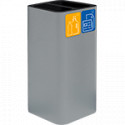 Gettacarta da pavimento 100lt grigio,cover doppia + kit 5 pittogrammi