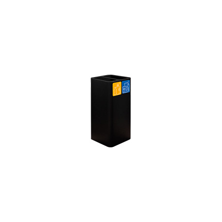 Gettacarta da pavimento 100lt nero ,cover doppia + kit 5 pittogrammi