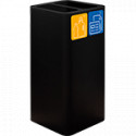 Gettacarta da pavimento 100lt nero ,cover doppia + kit 5 pittogrammi
