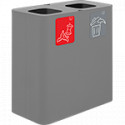Stazione 200lt grigia con kit 5 pittogrammi magnetici