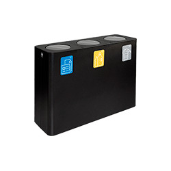 Stazione 300lt nera con coperchi basculanti