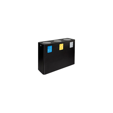 Stazione 300lt nera con coperchi basculanti