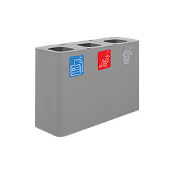 Stazione 300lt grigia con kit 5 pittogrammi magnetici