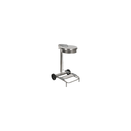 Carrello reggisacco con ruote in inox satinato (sacco escluso)