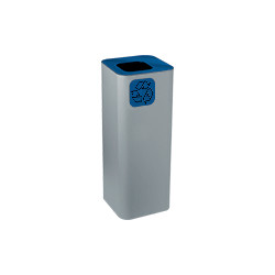 Gettacarta a pavimento forma quadrata corpo grigio testa col. Blu