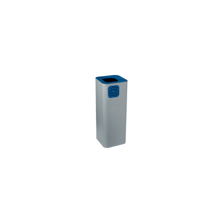 Gettacarta a pavimento forma quadrata corpo grigio testa col. Blu