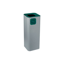 Gettacarta a pavimento forma quadrata corpo grigio testa col. Verde