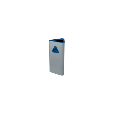 Gettacarta a pavimento forma triangolare corpo grigio testa blu.