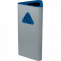 Gettacarta a pavimento forma triangolare corpo grigio testa blu.