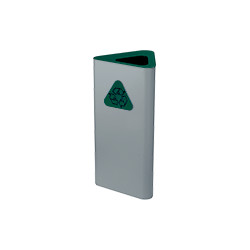 Gettacarta a pavimento forma triangolare corpo grigio testa verde