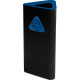 Gettacarta a pavimento forma triangolare corpo nero con testa blu