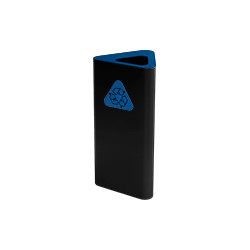 Gettacarta a pavimento forma triangolare corpo nero con testa blu