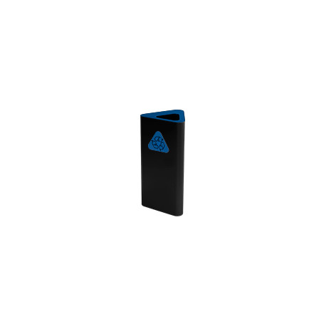 Gettacarta a pavimento forma triangolare corpo nero con testa blu