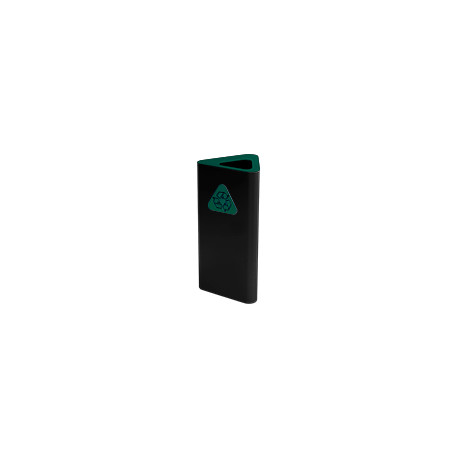 Gettacarta a pavimento forma triangolare corpo nero con testa verde
