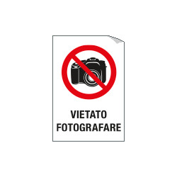 Etichetta per vetri vietato fotografare