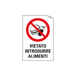Etichetta per vetri vietato introdurre alimenti