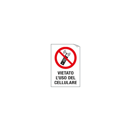 Etichetta per vetri vietato uso cellulare