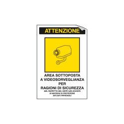 Etichetta per vetri area videosorvegliata
