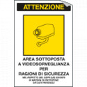 Etichetta per vetri area videosorvegliata
