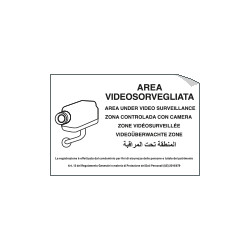 Etichetta per vetri area videosorvegliata
