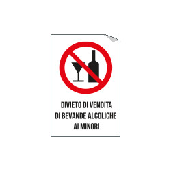 Etichetta per vetri divieto di vendita di bevande alcoliche ai minori