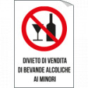 Etichetta per vetri divieto di vendita di bevande alcoliche ai minori