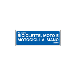 Cartello Biciclette, moto, motocicli a mano