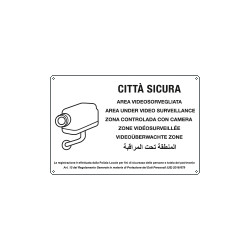 Cartello alluminio AREA VIDEOSORVEGLIATA (D. LGS. n. 101 del 10/08/2018)