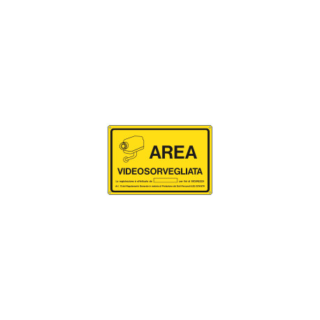 Cartello alluminio AREA VIDEOSORVEGLIATA (D. LGS. n. 101 del 10/08/2018)