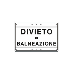 Cartello DIVIETO DI BALNEAZIONE