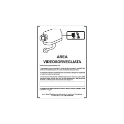 Cartello AREA SOTTOPOSTA A VIDEOSORVEGLIANZA(D. LGS. n. 101 del 10/08/18)