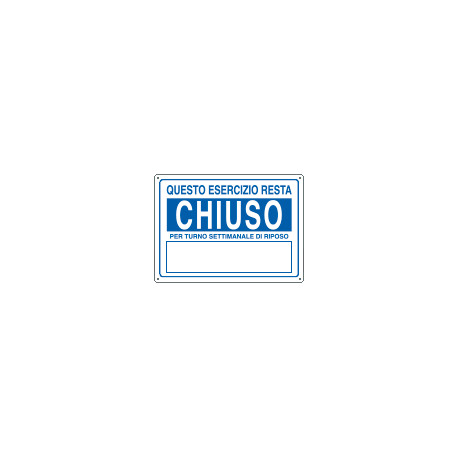 Cartello ESERCIZIO CHIUSO neutro