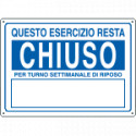 Cartello ESERCIZIO CHIUSO neutro