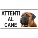 Cartello ATTENTI AL CANE (bull mastif)