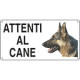 Cartello ATTENTI AL CANE (pastore tedesco)