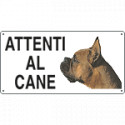 Cartello ATTENTI AL CANE (boxer)