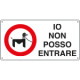 Etichetta adesiva NON POSSO ENTRARE (barboncino)